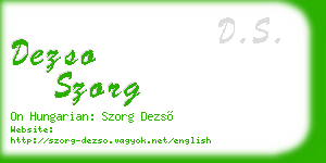 dezso szorg business card